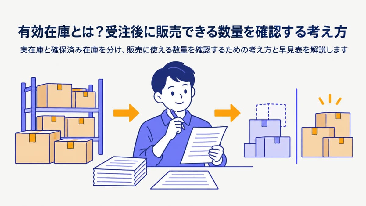 有効在庫とは?受注後に販売できる数量を確認する考え方