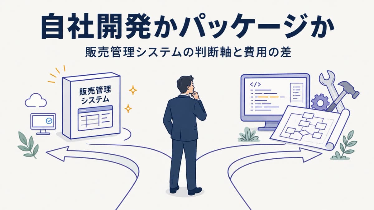 販売管理システムは自社開発とパッケージどちらが正解?判断軸と費用の差