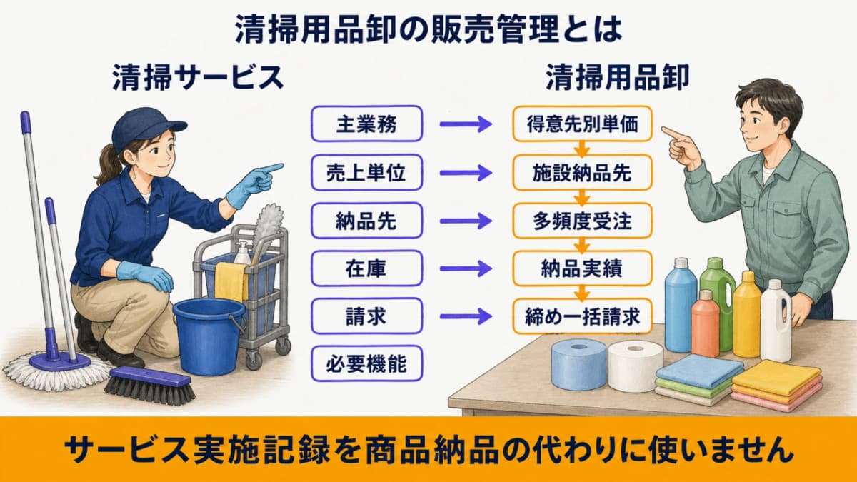 得意先別単価・施設納品先・多頻度受注・納品実績・締め一括請求をつなぐ全体図