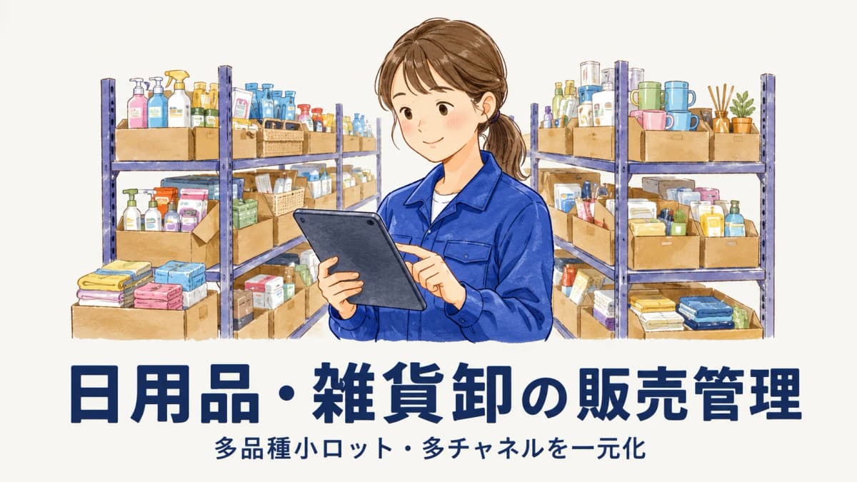 日用品・雑貨卸の販売管理システム|多品種小ロット・多頻度受注を効率化する選び方