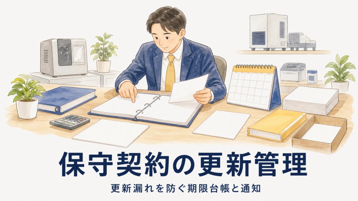 保守契約の更新管理|更新漏れを防ぐ期限台帳と通知