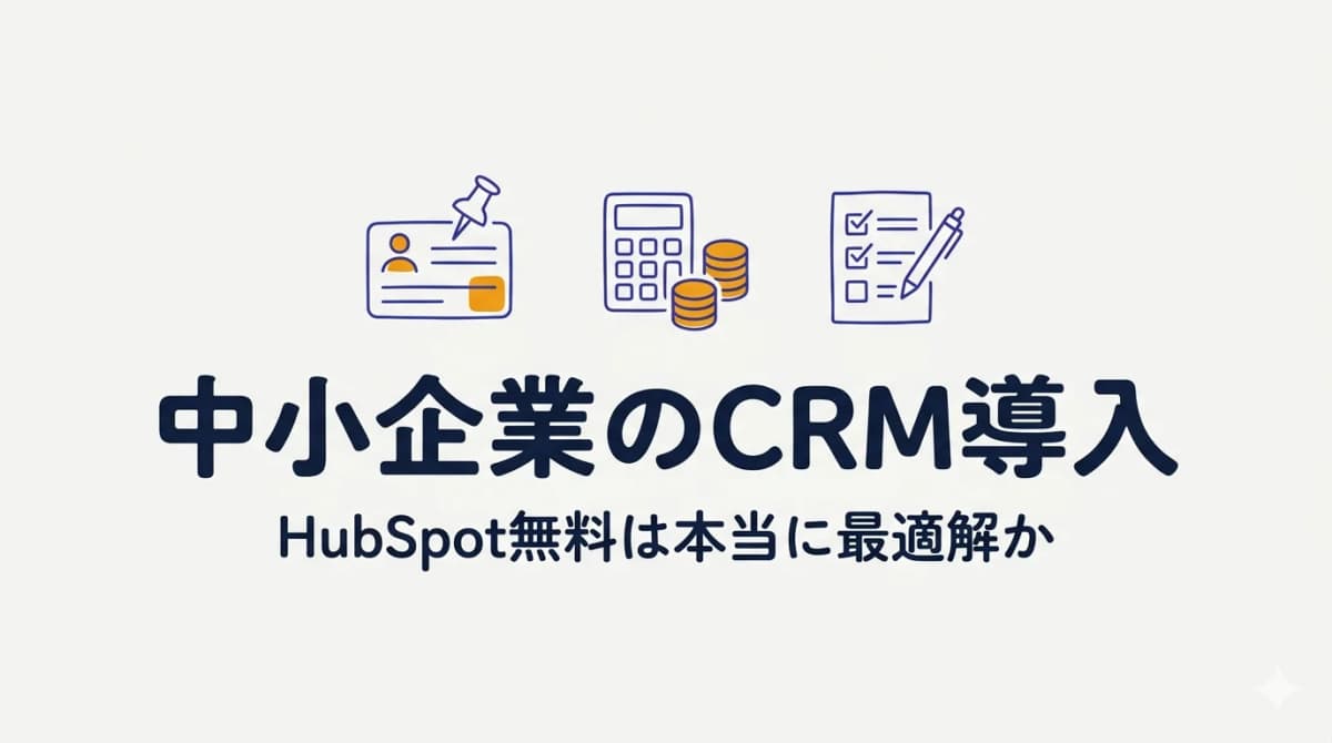 中小企業のCRM導入|営業5〜30名の販売代理店に「HubSpot無料」は本当に最適解か