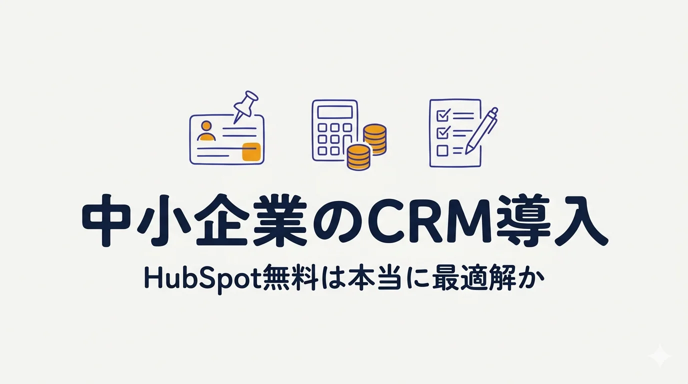 中小企業のCRM導入|営業5〜30名の販売代理店に「HubSpot無料」は本当に最適解か
