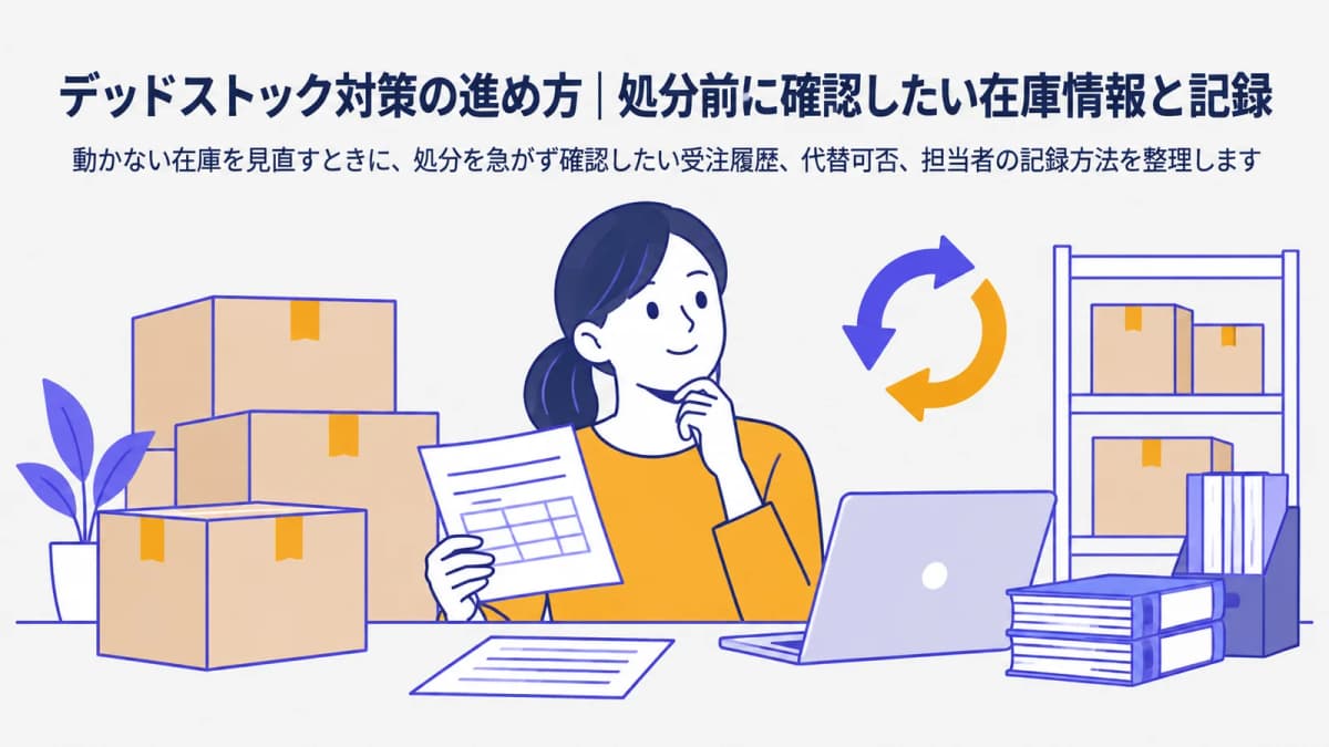 デッドストック対策の進め方|処分前に確認したい在庫情報と記録