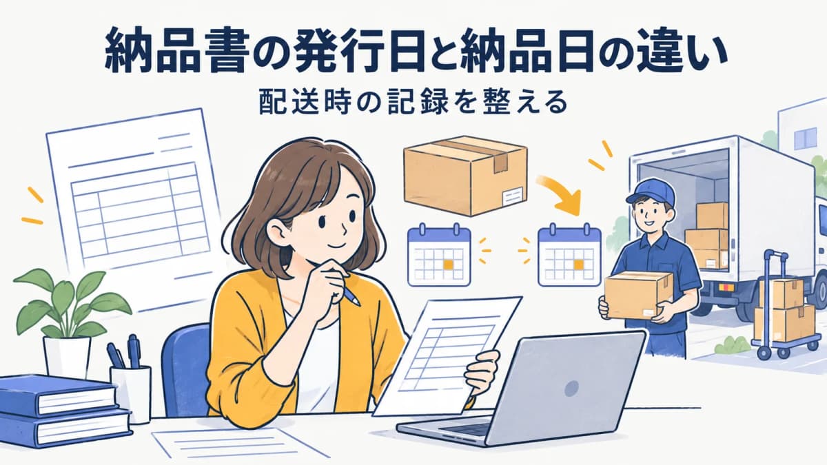 納品書の発行日と納品日の違い|配送時に決める記録ルール