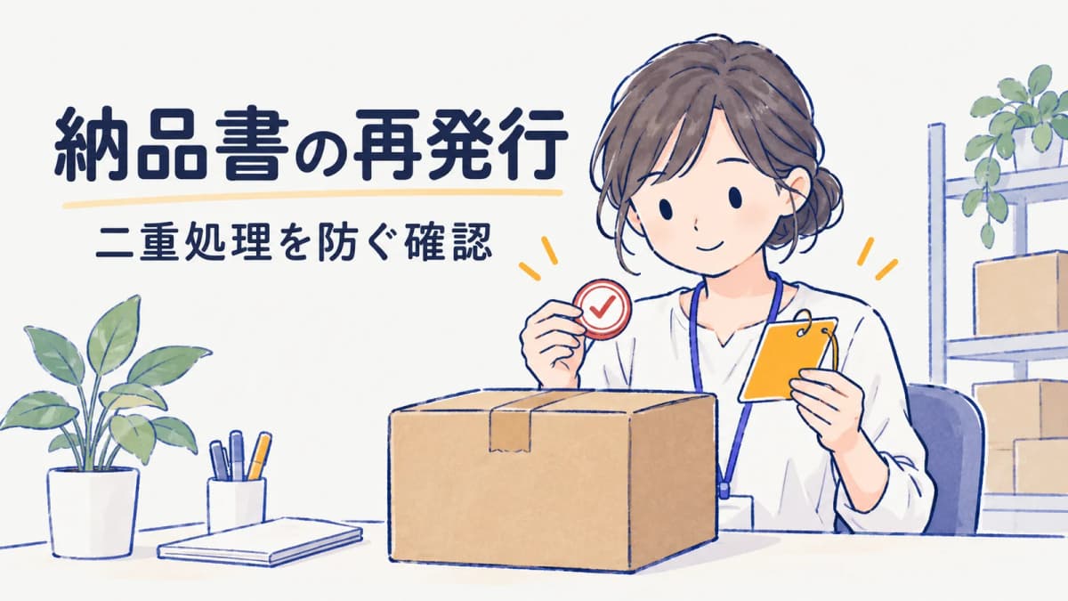 納品書を再発行する手順|BtoB物販で二重処理を防ぐ確認項目