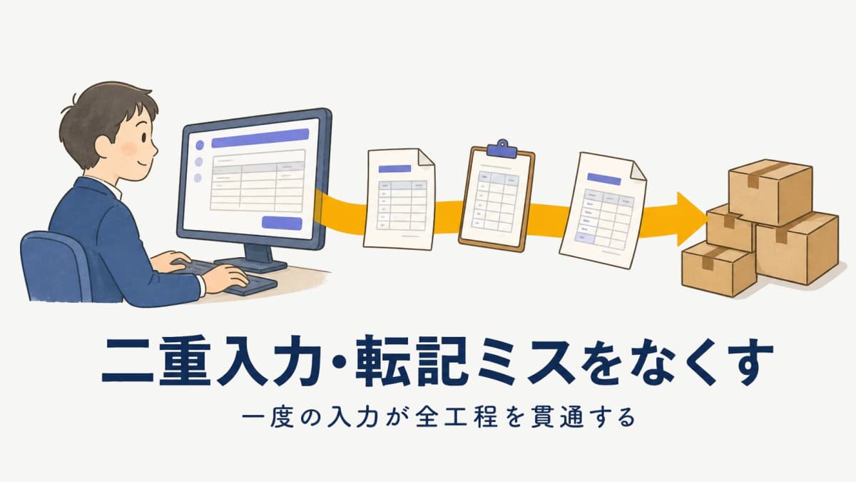 二重入力・転記ミスをなくす販売管理|転記を構造的に消すSingle Source of Entry