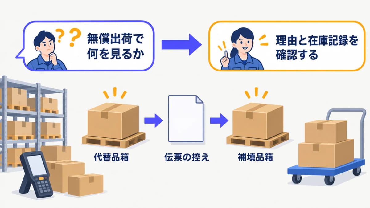 無償出荷の処理方法|代替品・補填品の確認と在庫記録