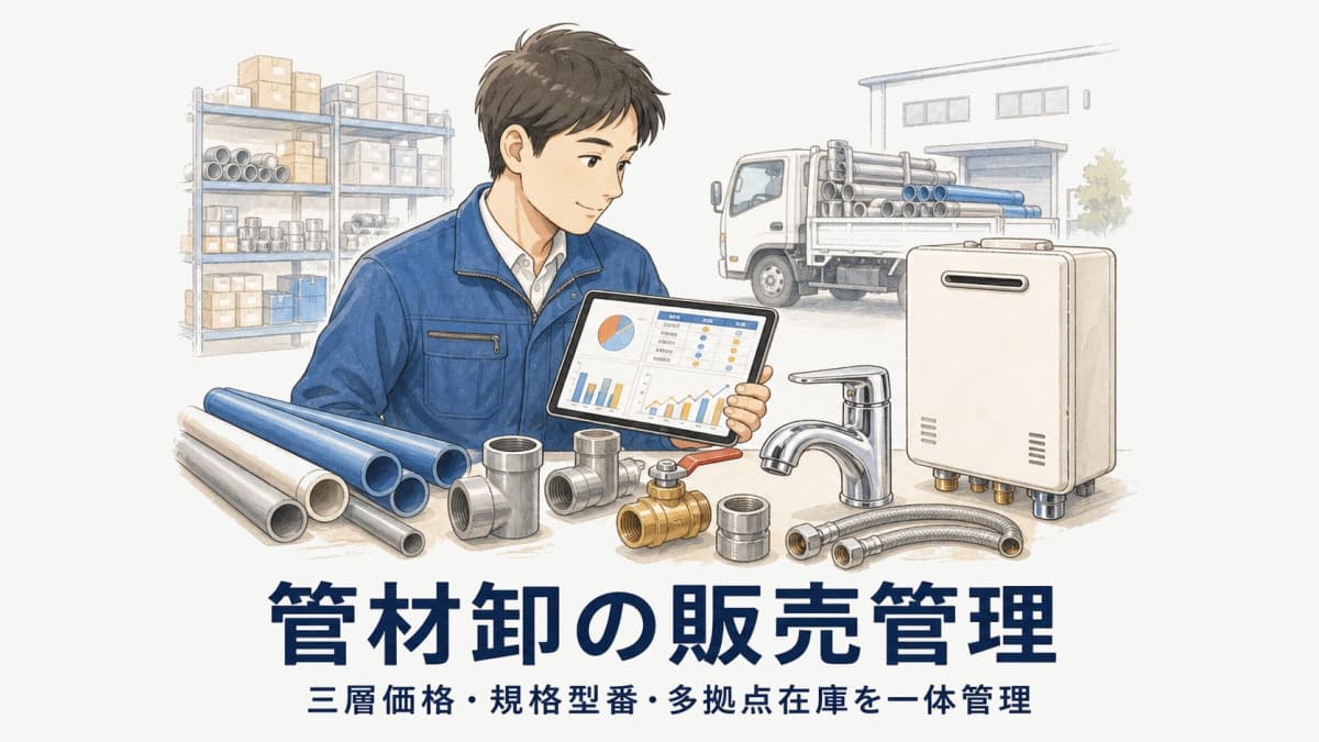 住宅設備・管材卸の販売管理システム|三層価格・規格型番・多拠点在庫を一体管理