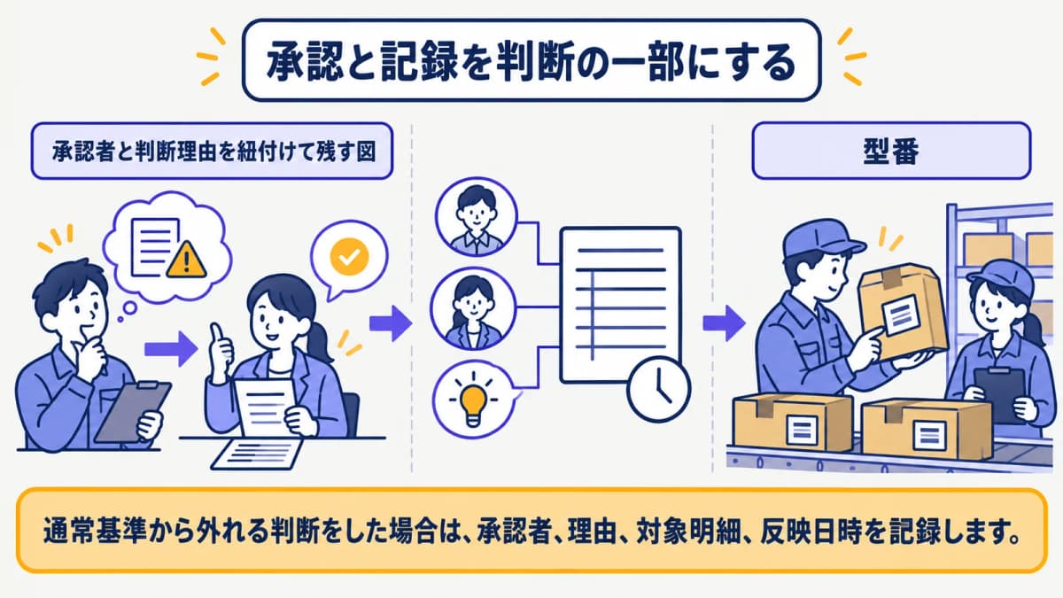承認者と判断理由を紐付けて残す図