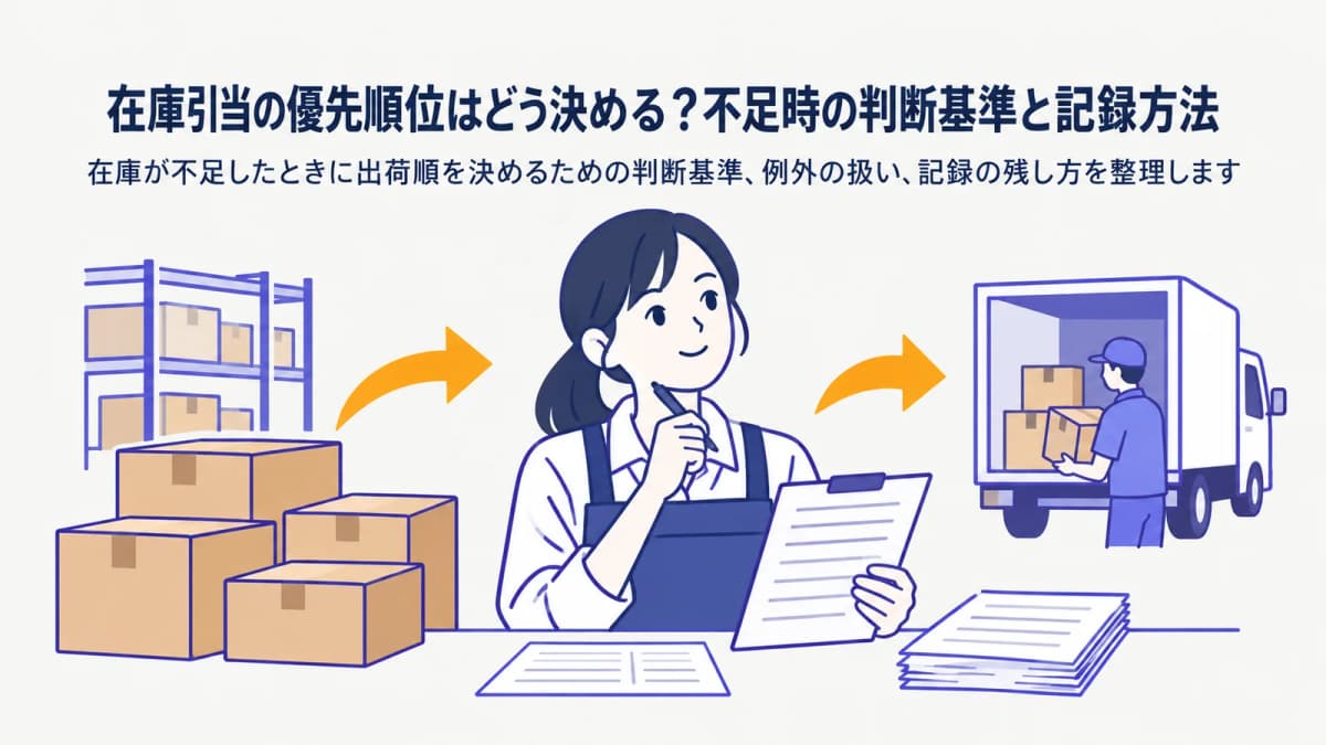 在庫引当の優先順位はどう決める?不足時の判断基準と記録方法