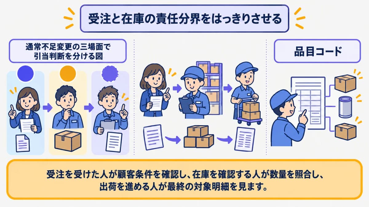 通常不足変更の三場面で引当判断を分ける図