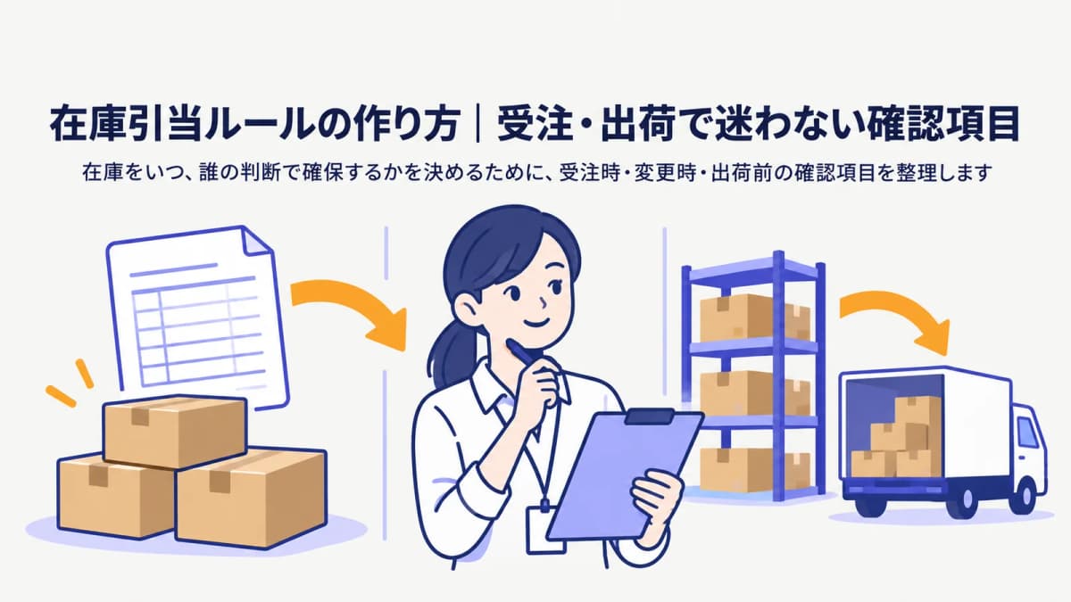 在庫引当ルールの作り方|受注・出荷で迷わない確認項目