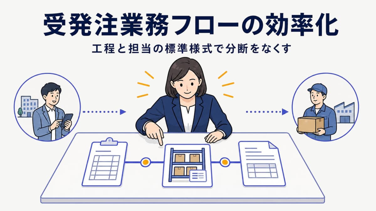 受発注業務フローの効率化|工程×担当の標準様式と分断ポイント