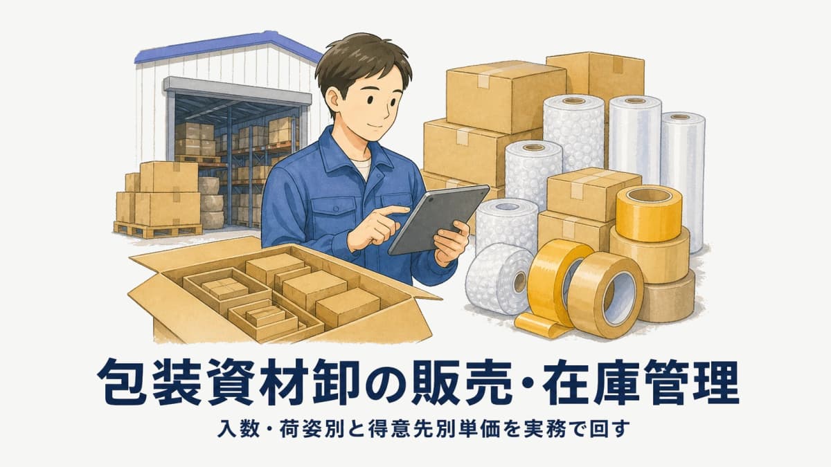 包装資材 卸の販売管理・在庫管理|入数・荷姿別と得意先別単価の実務手順