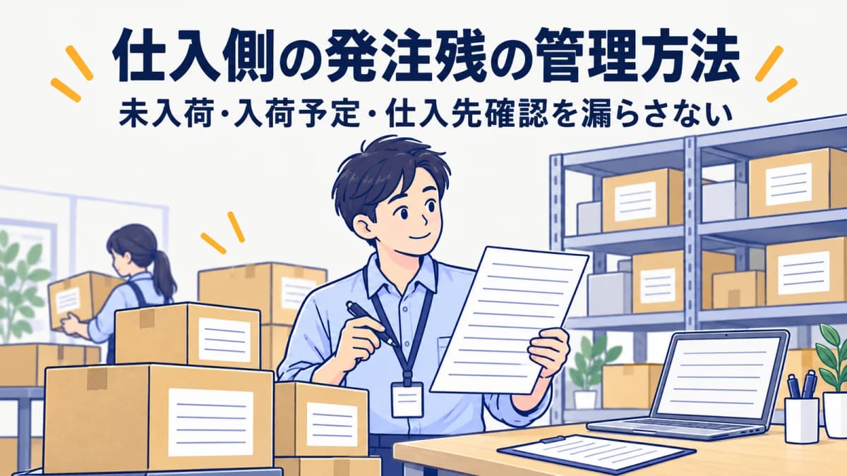 仕入側の発注残の管理方法|未入荷・入荷予定・仕入先確認を漏らさない