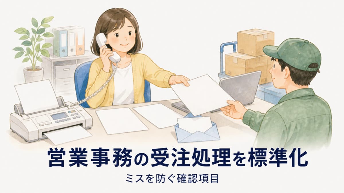 営業事務の受注処理を標準化|ミスを防ぐ確認項目