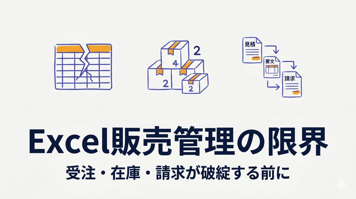 販売管理をExcelで続ける限界|受注・在庫・請求が破綻する前の見極め
