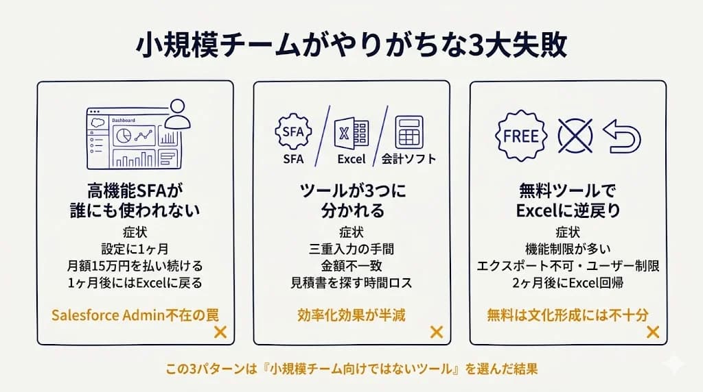 小規模チームがやりがちな3大失敗