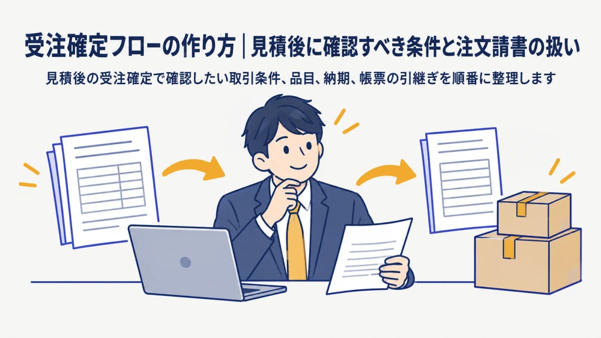 受注確定フローの作り方|見積後に確認すべき条件と注文請書の扱い