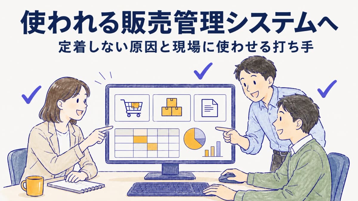 販売管理システムが定着せず使われない原因と現場に使わせる定着の打ち手