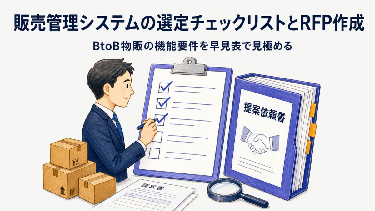 販売管理システムの選定チェックリストとRFP作成|BtoB物販の機能要件早見表