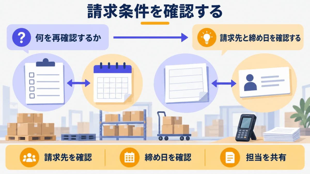 請求先と締め日を確認するチェック表とカレンダー