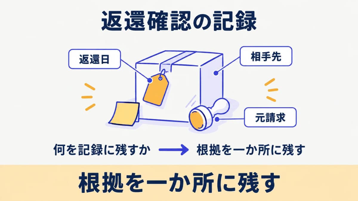返還日と減額額と相手先と元請求を一つの帳票で確認する方法