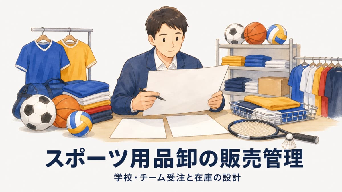 スポーツ用品卸の販売管理|学校・チーム受注と在庫の設計