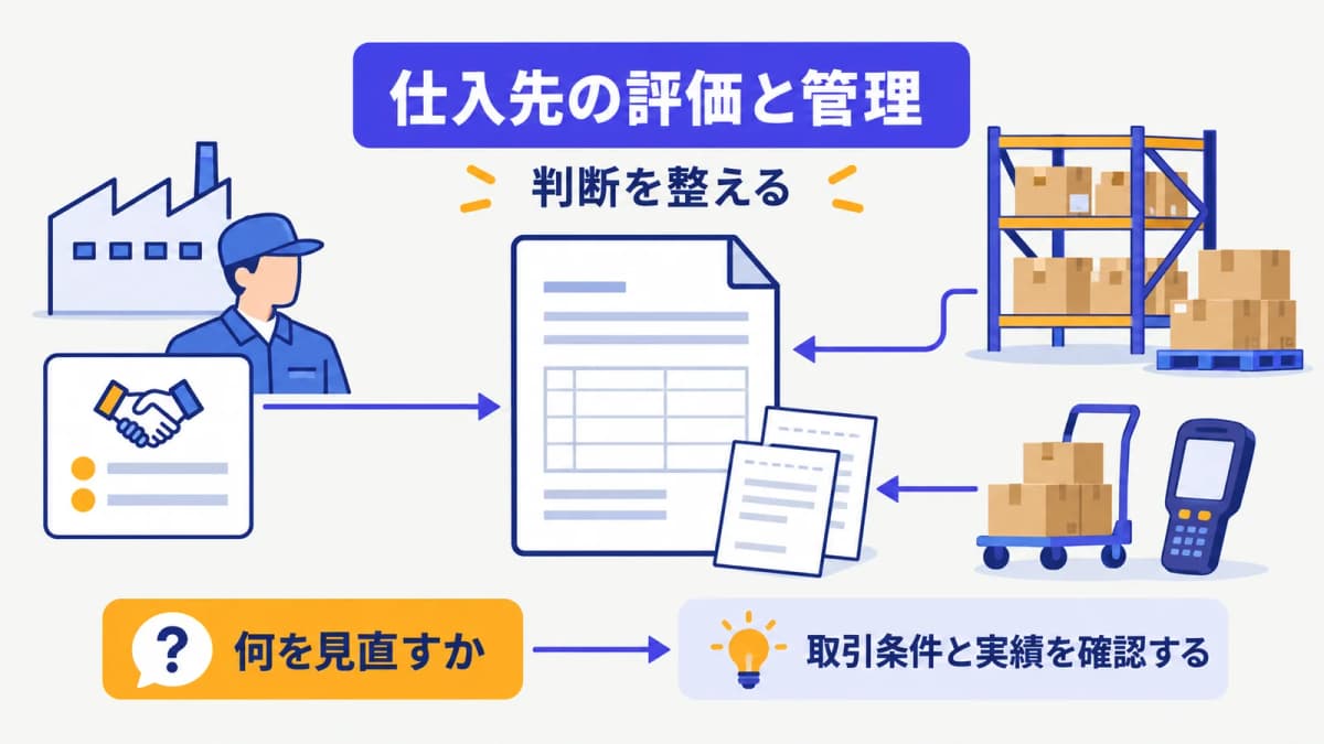 仕入先の評価・管理|BtoB物販の評価項目と見直し手順
