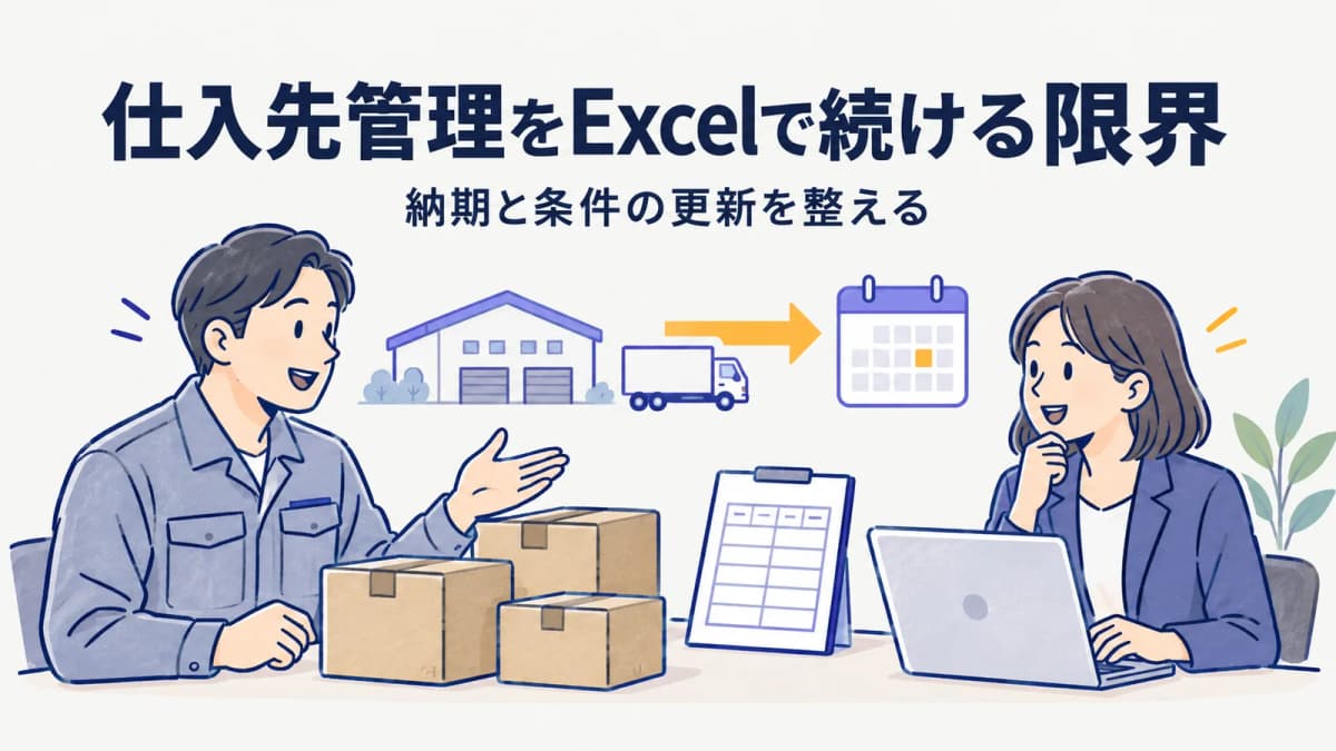 仕入先管理をExcelで続ける限界|納期・条件の更新を整える