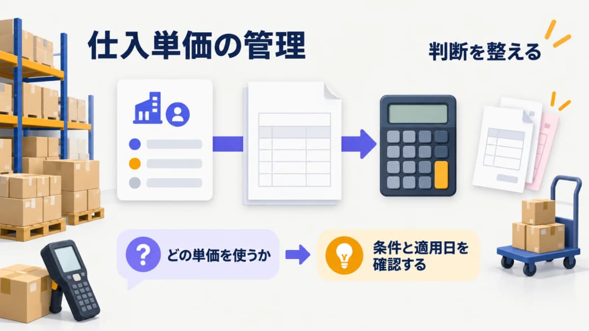 仕入単価の管理方法|仕入先別条件と価格改定を反映する手順
