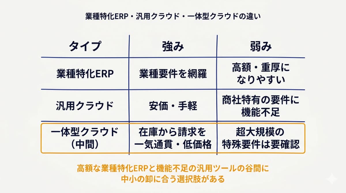 業種特化ERPと汎用クラウドの違い